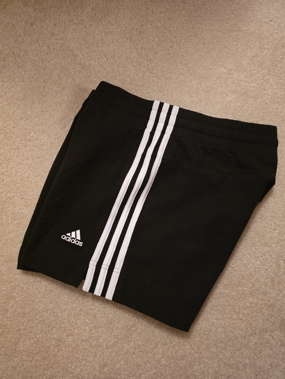adidas Black Shorts with White Triple Stripes NWT M